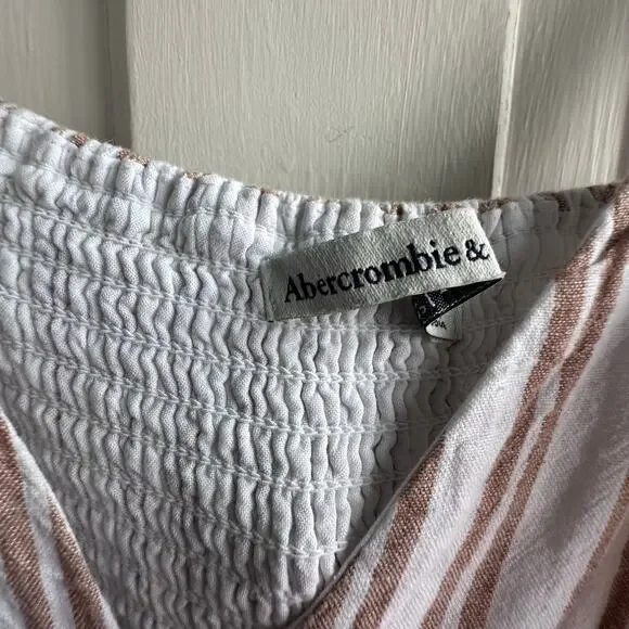 Abercrombie & Fitch Linen-Blend Striped Maxi Dress – Size Large - Picture 7 of 8